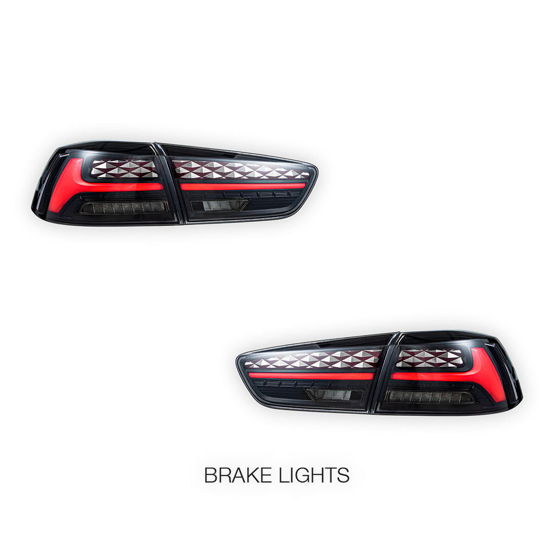 Mitsubishi Lancer Evo X / CJ / CF (2008 - 2017) Sequential Smoked LED Tail Lights LH + RH