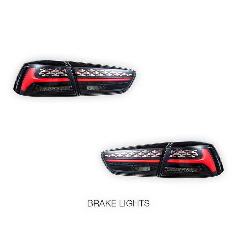 Mitsubishi Lancer Evo X / CJ / CF (2008 - 2017) Sequential Smoked LED Tail Lights LH + RH