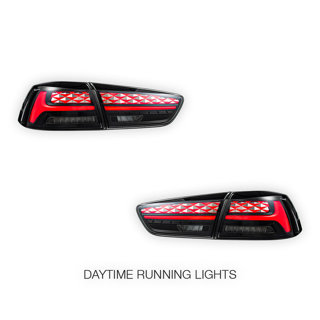 Mitsubishi Lancer Evo X / CJ / CF (2008 - 2017) Sequential Smoked LED Tail Lights LH + RH