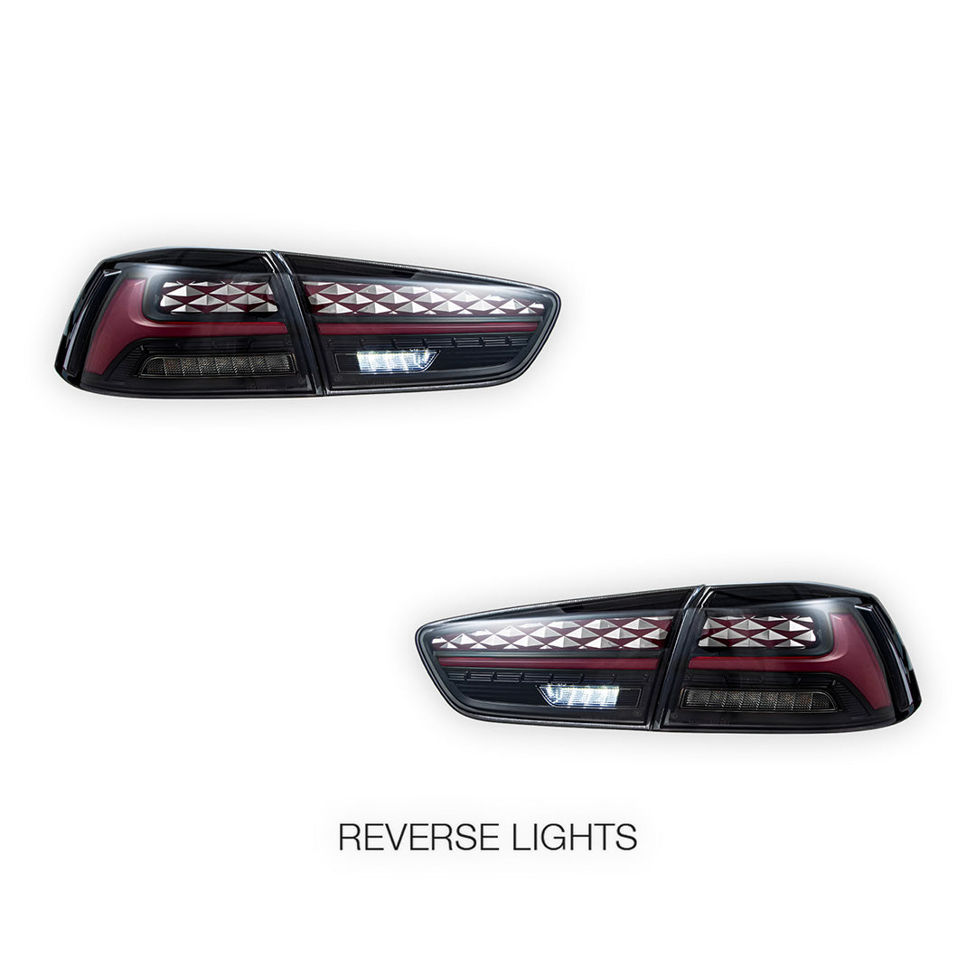 Mitsubishi Lancer Evo X / CJ / CF (2008 - 2017) Sequential Smoked LED Tail Lights LH + RH