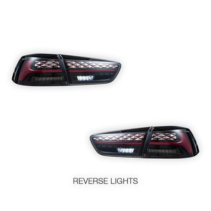 Mitsubishi Lancer Evo X / CJ / CF (2008 - 2017) Sequential Smoked LED Tail Lights LH + RH