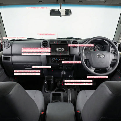 Toyota LandCruiser 70 76 79 Series (2008 - 2023) 9" 13.3" Wireless Android 16 Head Unit for Apple CarPlay / Android Auto Pre-facelift