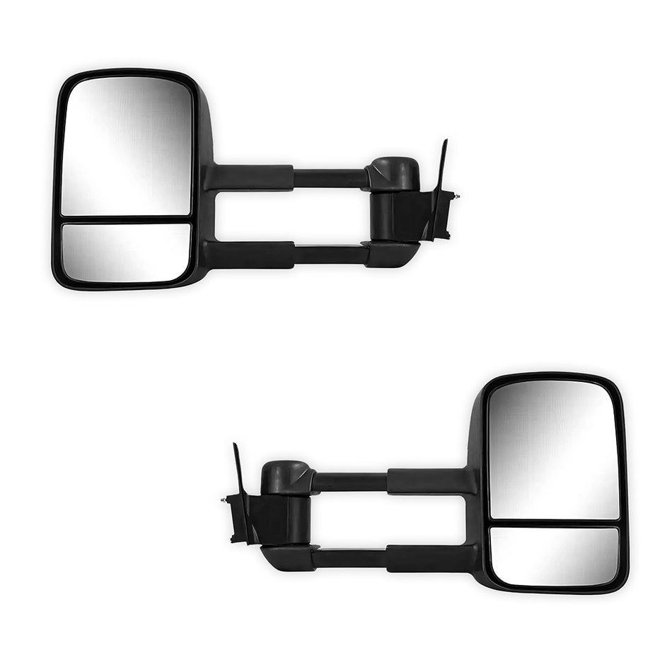 Toyota LandCruiser 100 Series (1998 - 2007) Black Extendable Towing Side Mirrors