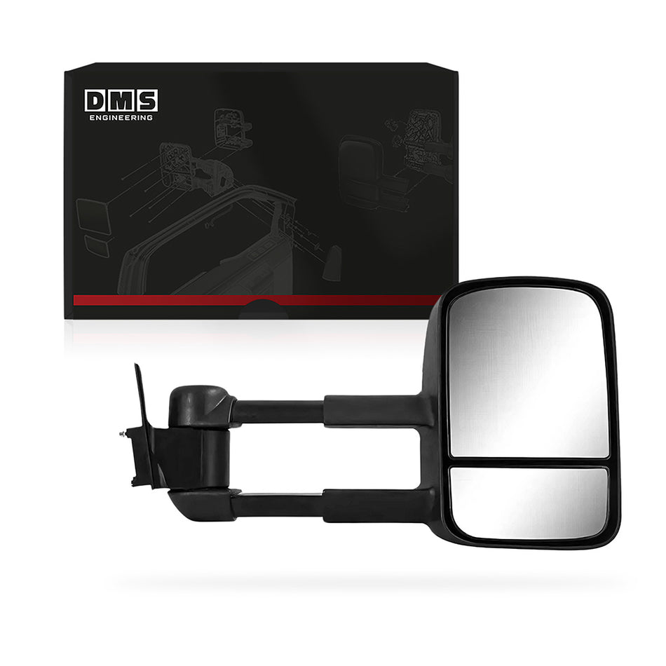 Toyota LandCruiser 100 Series (1998 - 2007) Black Extendable Towing Side Mirrors