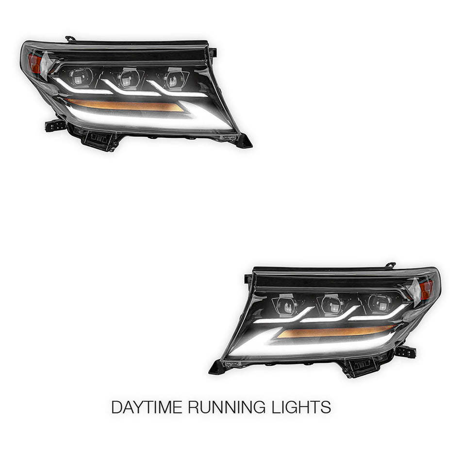 Toyota LandCruiser 200 Series (2008 - 2015) Sequential LED DRL Headlights LH + RH