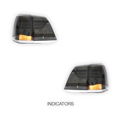 Toyota LandCruiser 200 Series (2008 - 2015) Smoked LED Tail Lights LH + RH