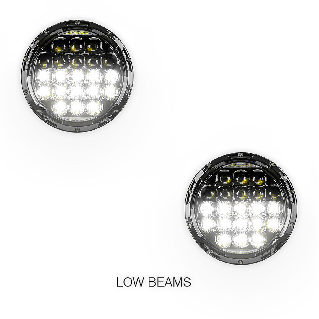 Holden Kingswood HK / HT / HG / HQ / HJ / HX / HZ (1968 - 1985) 7" Round LED Headlights LH + RH