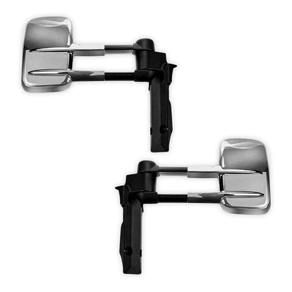 Toyota LandCruiser 70 / 75 / 78 / 79 Series (1984 - 2019) Chrome Extendable Towing Side Mirrors