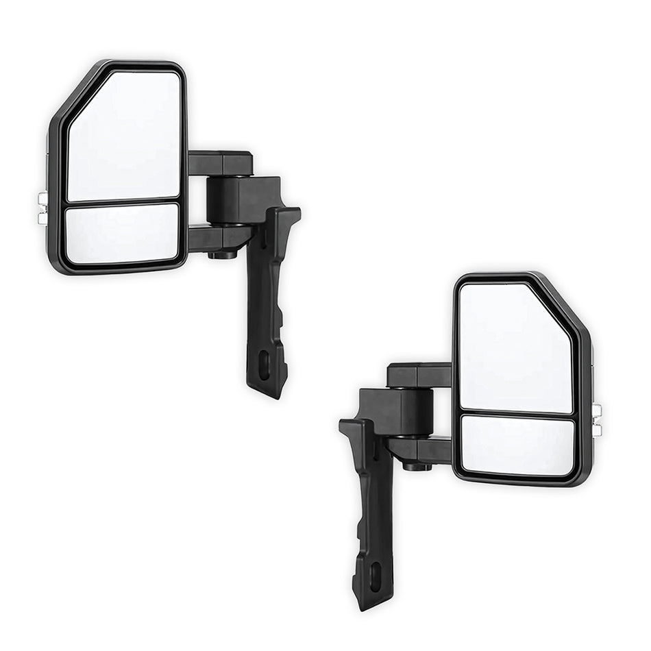 Toyota LandCruiser 70 / 73 / 75 / 76 / 78 / 79 Series (1984 - 2025) Black Extendable Towing Side Mirrors