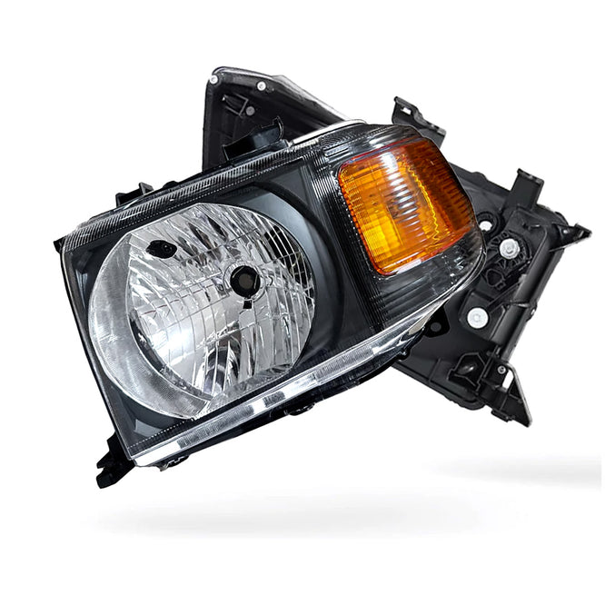 Toyota LandCruiser VDJ 70 / 76 / 78 / 79 Series (2007 - 2019) Black Headlights LH + RH
