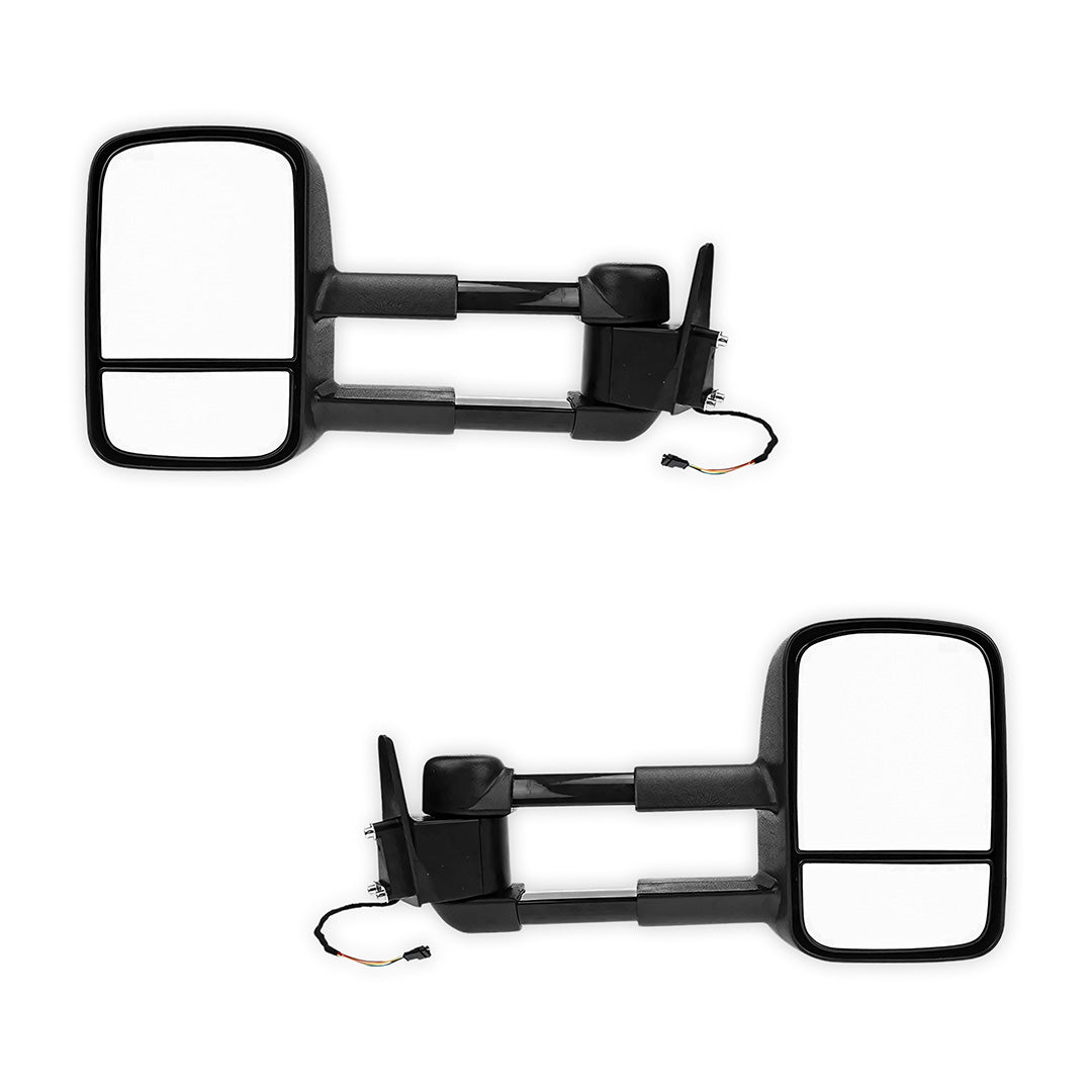 Toyota LandCruiser 80 Series (1990 - 1998) Black Extendable Towing Side Mirrors