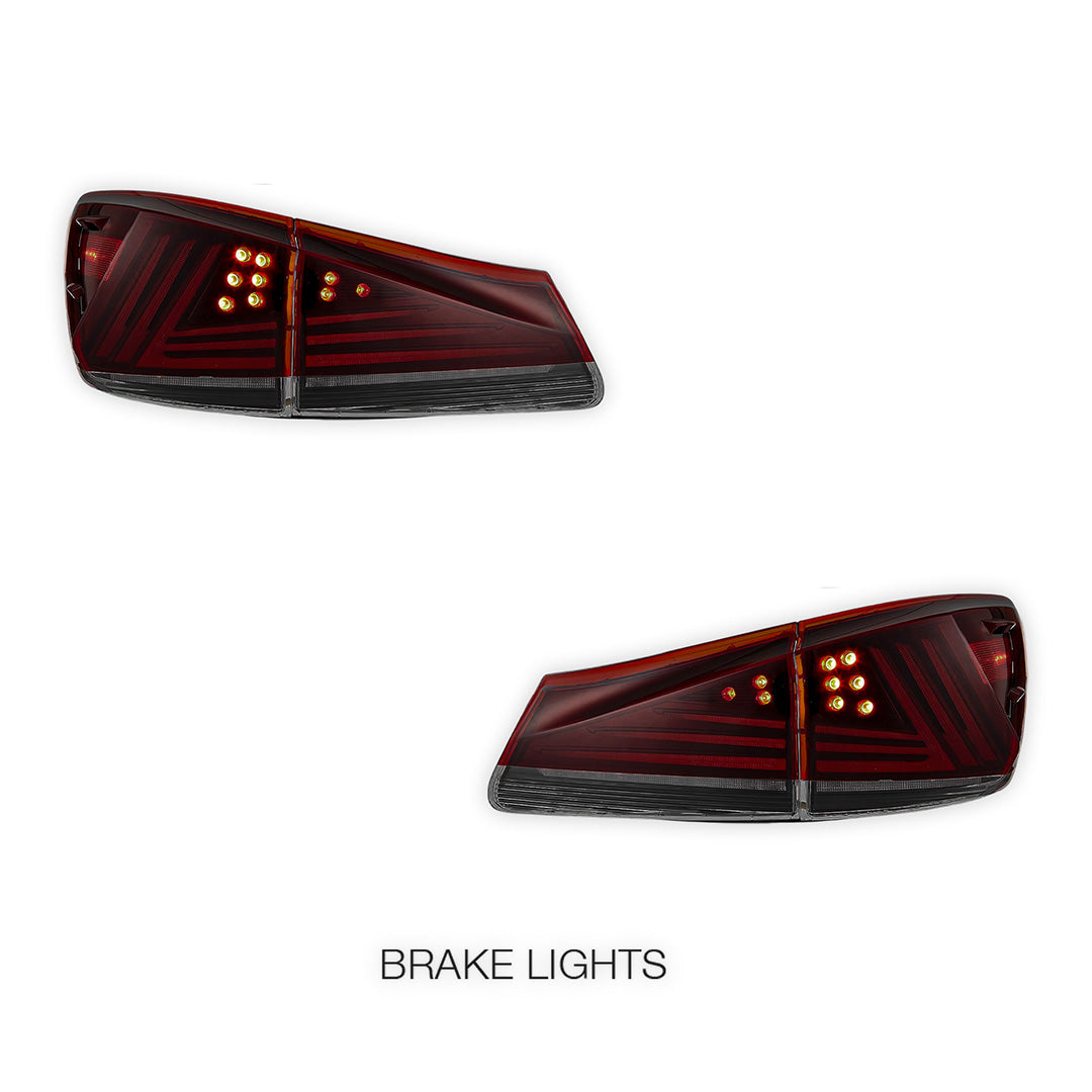 Lexus IS250 GSE20 (2006 - 2012) Sequential Red Full LED Tail Lights LH + RH
