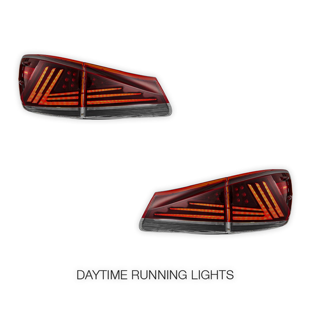 Lexus IS250 GSE20 (2006 - 2012) Sequential Red Full LED Tail Lights LH + RH