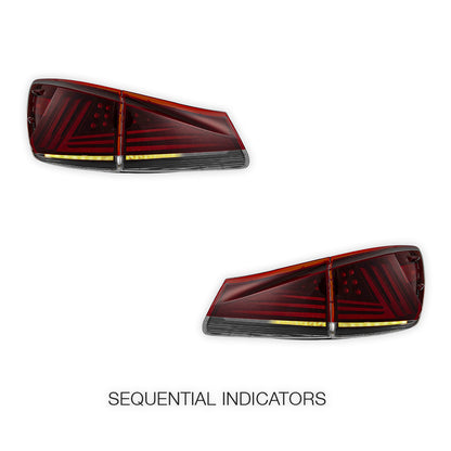 Lexus IS250 GSE20 (2006 - 2012) Sequential Red Full LED Tail Lights LH + RH