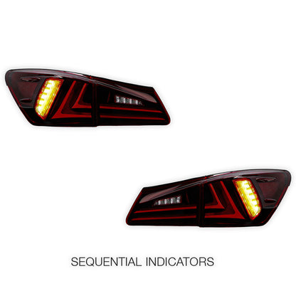 Lexus IS250 GSE20 / GSE30 (2006 - 2013) Sequential Red Full LED Tail Lights LH + RH