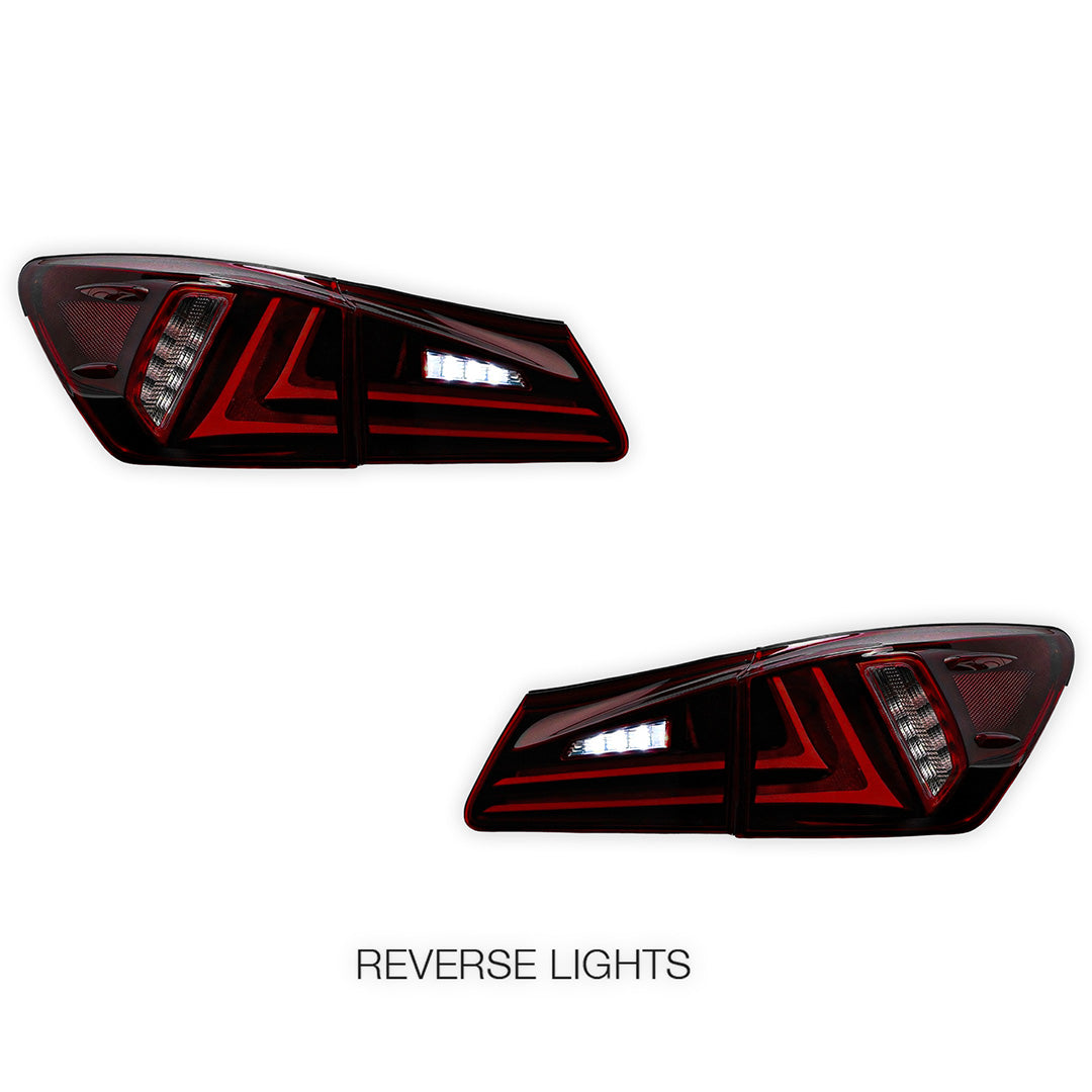 Lexus IS250 GSE20 / GSE30 (2006 - 2013) Sequential Red Full LED Tail Lights LH + RH