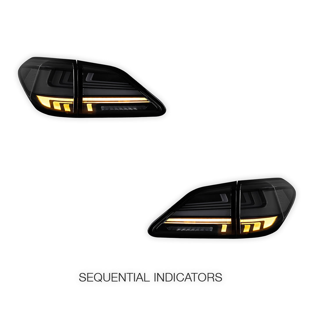 Lexus RX400h MHU38 (2008) Sequential Black Smoked LED Tail Lights LH + RH
