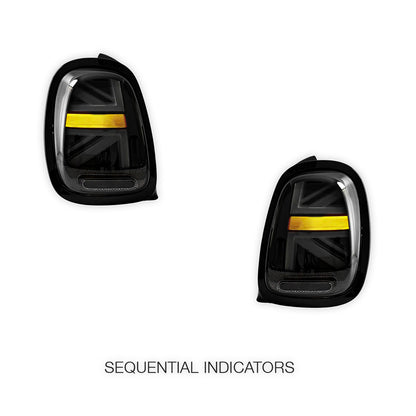 Mini Cooper F55 / F56 / F57 (2014 - 2018) Sequential Smoked Black LED Tail Lights LH + RH
