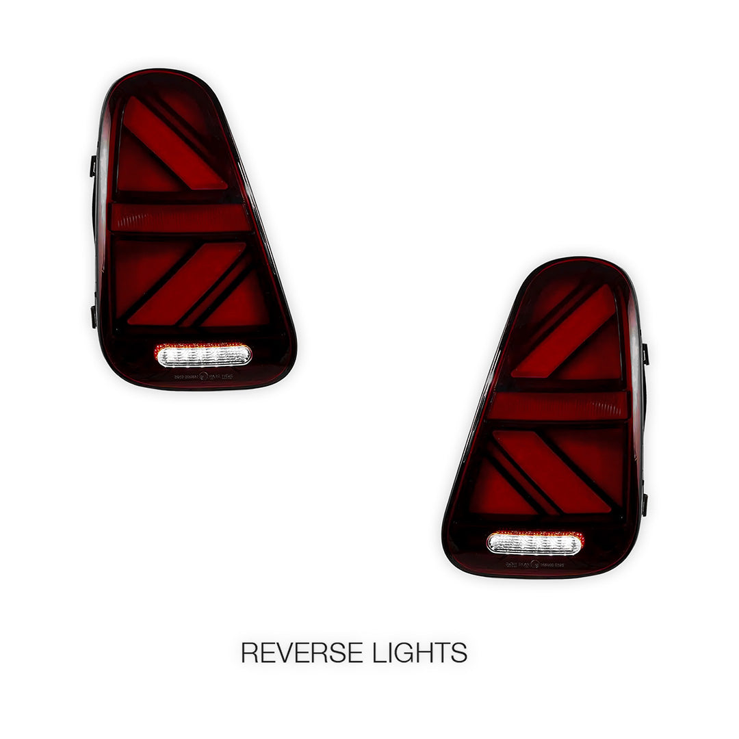 Mini Cooper R50 / R52 / R53 (2001 - 2006) Sequential Red Clear Full LED Tail Lights LH + RH