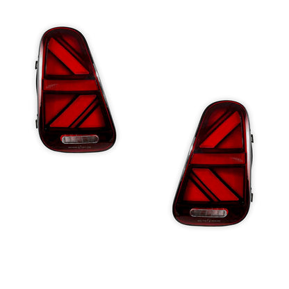 Mini Cooper R50 / R52 / R53 (2001 - 2006) Sequential Red Clear Full LED Tail Lights LH + RH