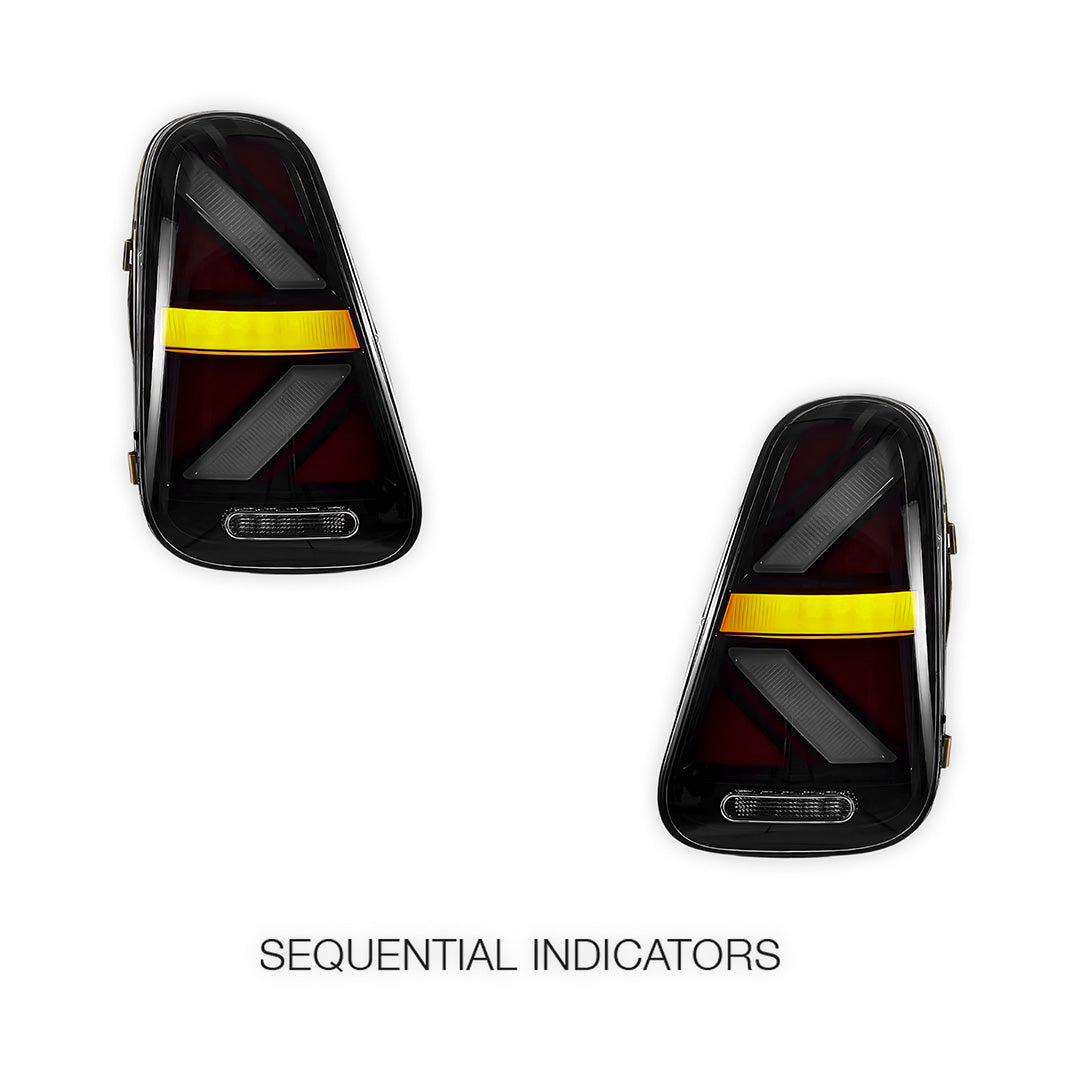 Mini Cooper R50 / R52 / R53 (2001 - 2006) Sequential Smoked Full LED Tail Lights LH + RH