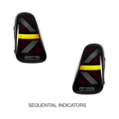 Mini Cooper R50 / R52 / R53 (2001 - 2006) Sequential Smoked Full LED Tail Lights LH + RH