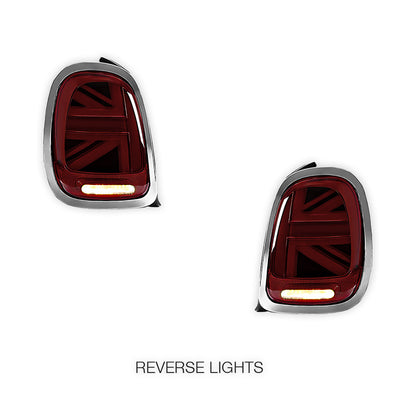 Mini Cooper F55 / F56 / F57 (2014 - 2018) Sequential Red Chrome LED Tail Lights LH + RH