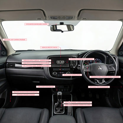 Mitsubishi Outlander ZJ / ZK (2012 - 2018) 9" 13.3" Wireless Android 16 Head Unit for Apple CarPlay / Android Auto