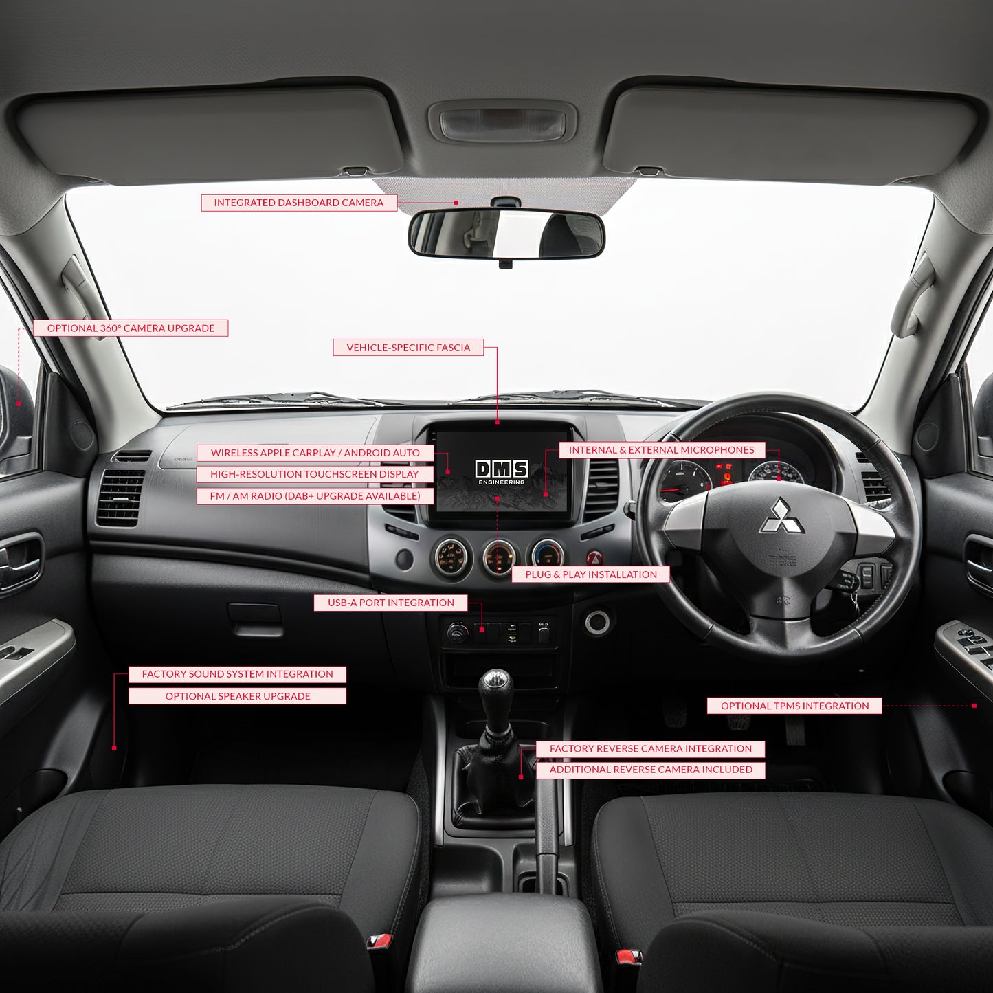 Mitsubishi Triton ML MN (2006 - 2015) 9" 13.3" Wireless Android 16 Head Unit for Apple CarPlay / Android Auto