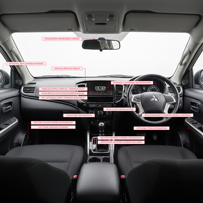 Mitsubishi Triton MQ / MR (2015 - 2019) 9" 13.3" Wireless Android 16 Head Unit for Apple CarPlay / Android Auto Digital AC Panel