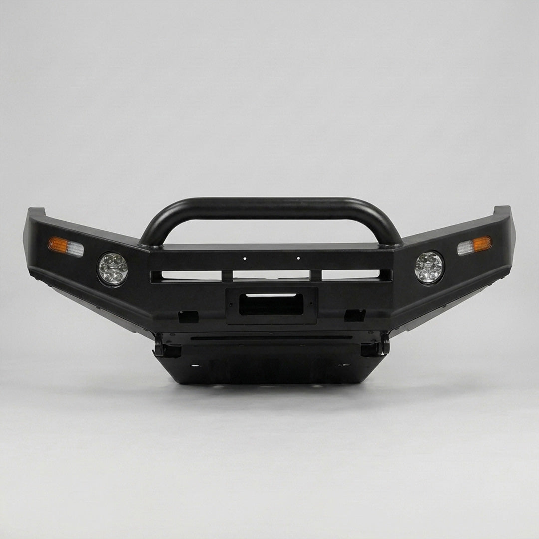 DMS Nissan Navara D23 NP300 (2015 - 2025) Single Hoop Steel Rocker Bull Bar + LED Lights ADR Compliant