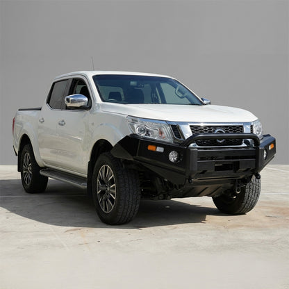 DMS Nissan Navara D23 NP300 (2015 - 2025) Single Hoop Steel Rocker Bull Bar + LED Lights ADR Compliant