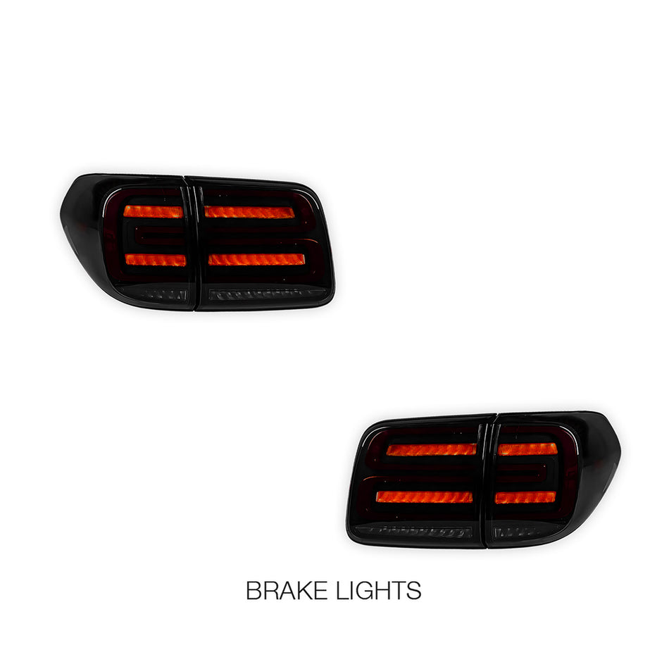 Nissan Patrol Y62 Wagon (2012 - 2019) Sequential Smoked Full LED Tail Lights LH + RH