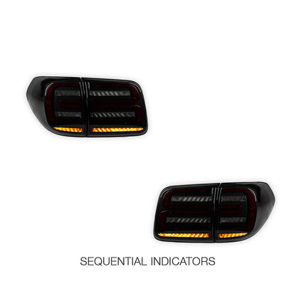 Nissan Patrol Y62 Wagon (2012 - 2019) Sequential Smoked Full LED Tail Lights LH + RH