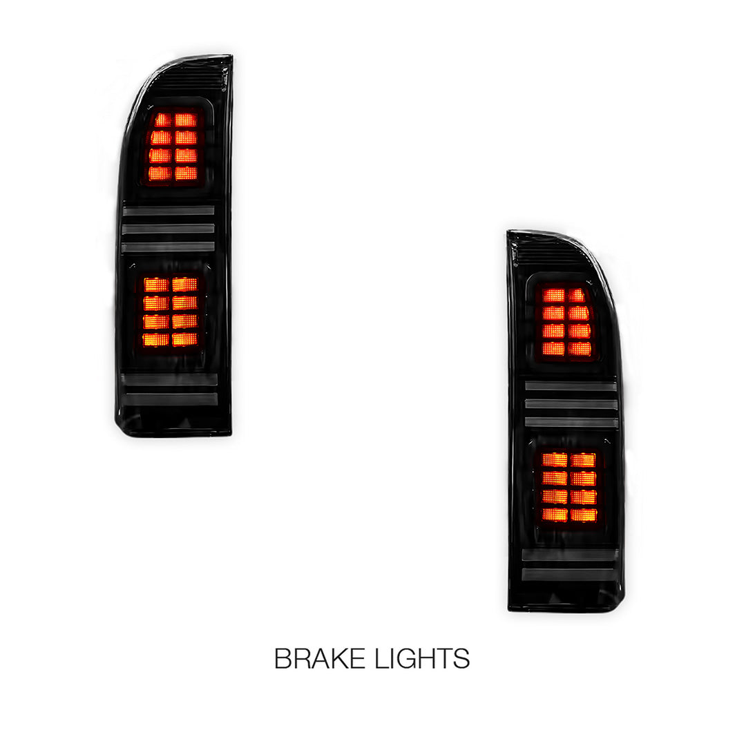 Nissan Patrol GU / Y61 Wagon (2004 - 2015) Sequential Smoked Full LED Tail Lights LH + RH