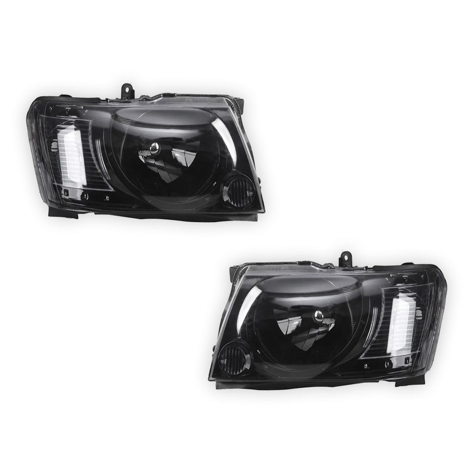 Nissan Patrol / Safari GU Y61 Wagon & Ute (2004 - 2015) Smoked Headlights LH + RH