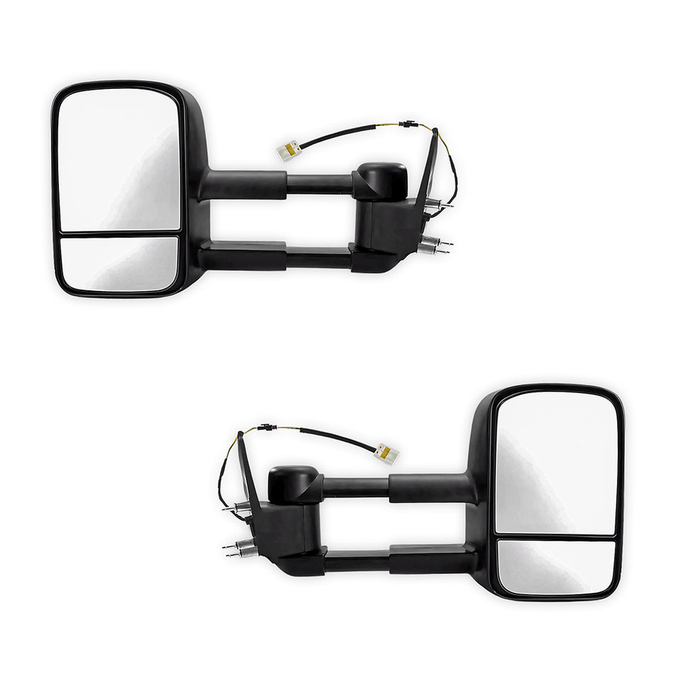 Nissan Patrol GU / Y61 (1997 - 2016) Black Extendable Towing Side Mirrors