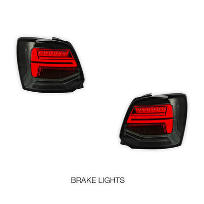Volkswagen Polo 6R (2009 - 2017) Sequential Smoked LED Tail Lights LH + RH