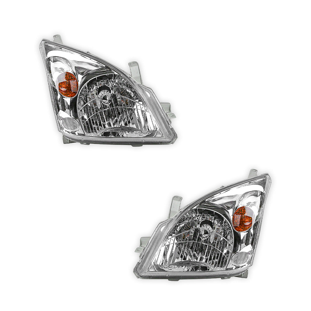 Toyota LandCruiser Prado 120 Series (2002 - 2009) Chrome OEM Style Headlights LH + RH