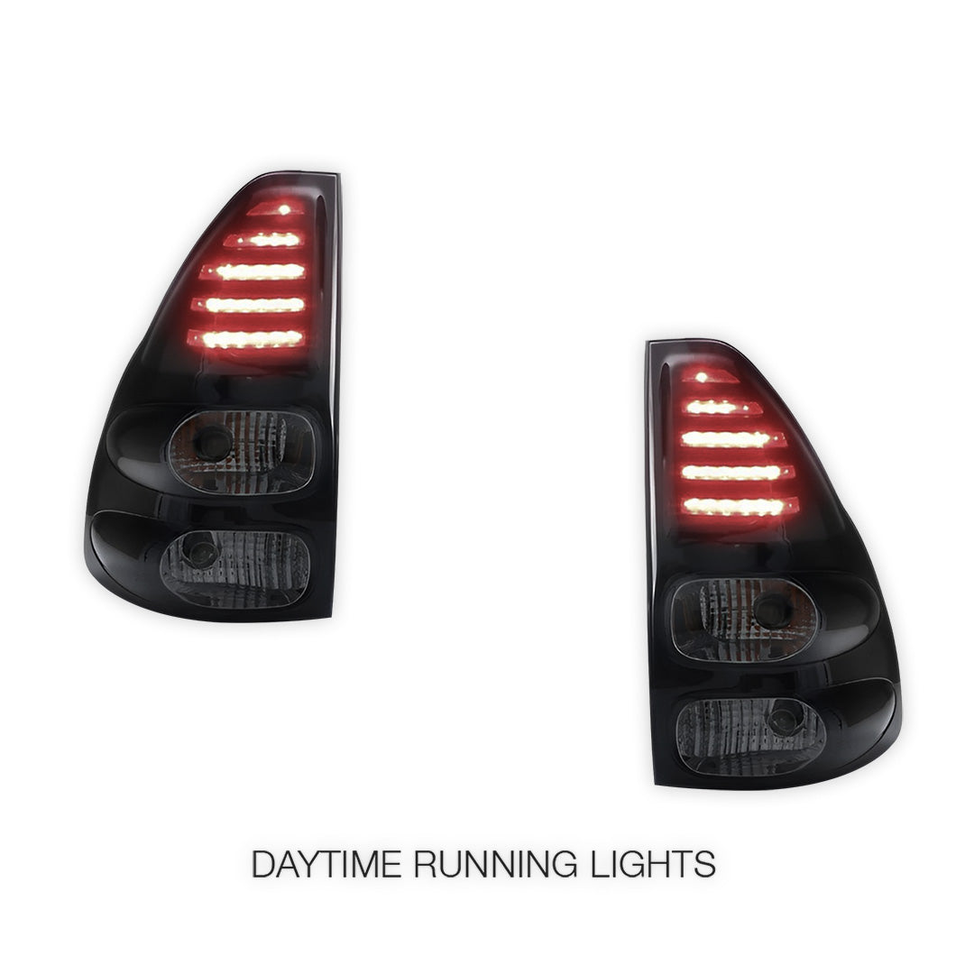 Toyota Prado 120 Series All Models (2003 - 2009) Smoked Black LED Tail Lights LH + RH