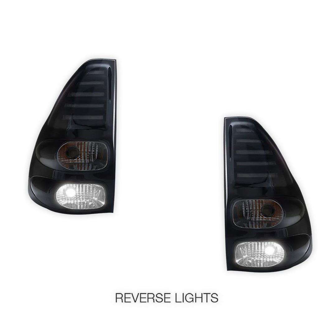 Toyota Prado 120 Series All Models (2003 - 2009) Smoked Black LED Tail Lights LH + RH
