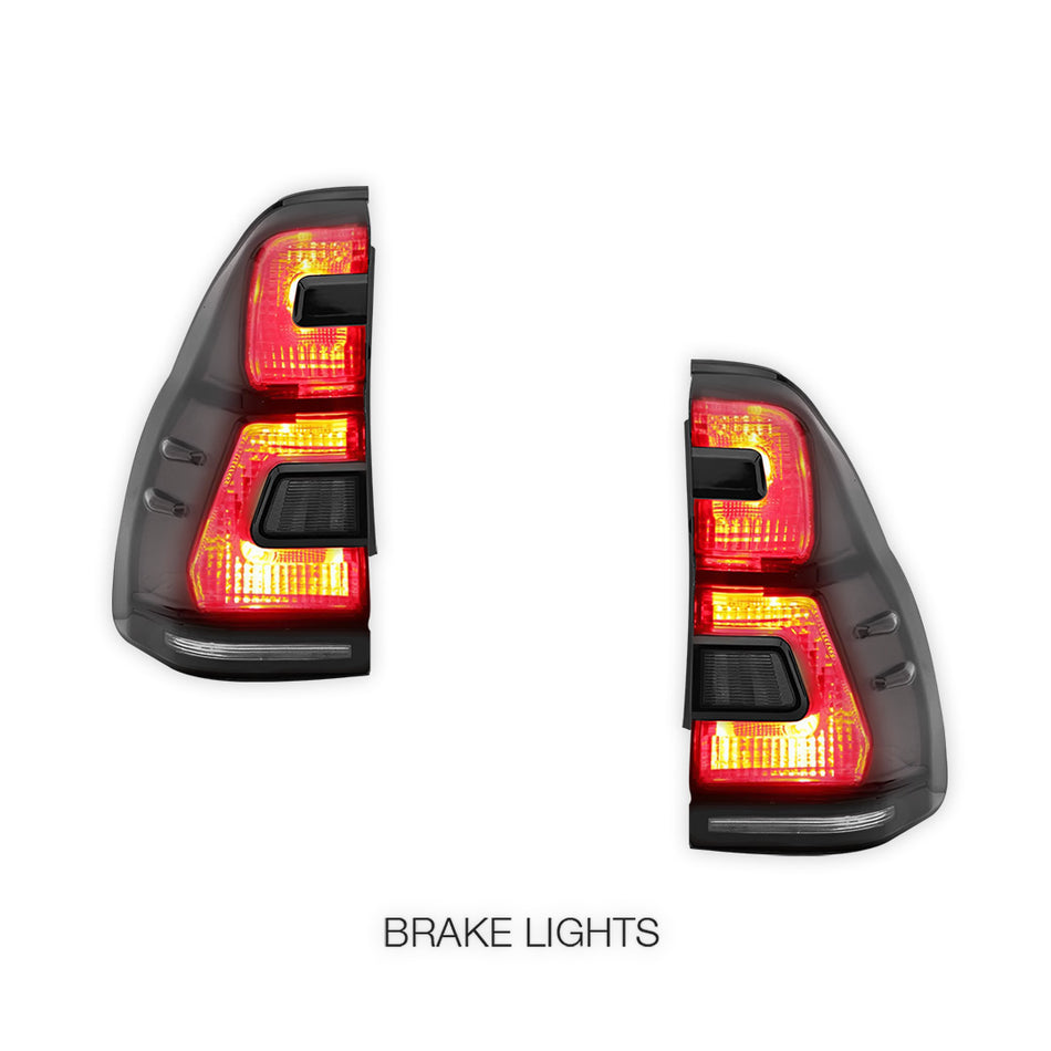 Toyota Prado 120 Series All Models (2003 - 2009) Sequential Smoked LED Tail Lights LH + RH