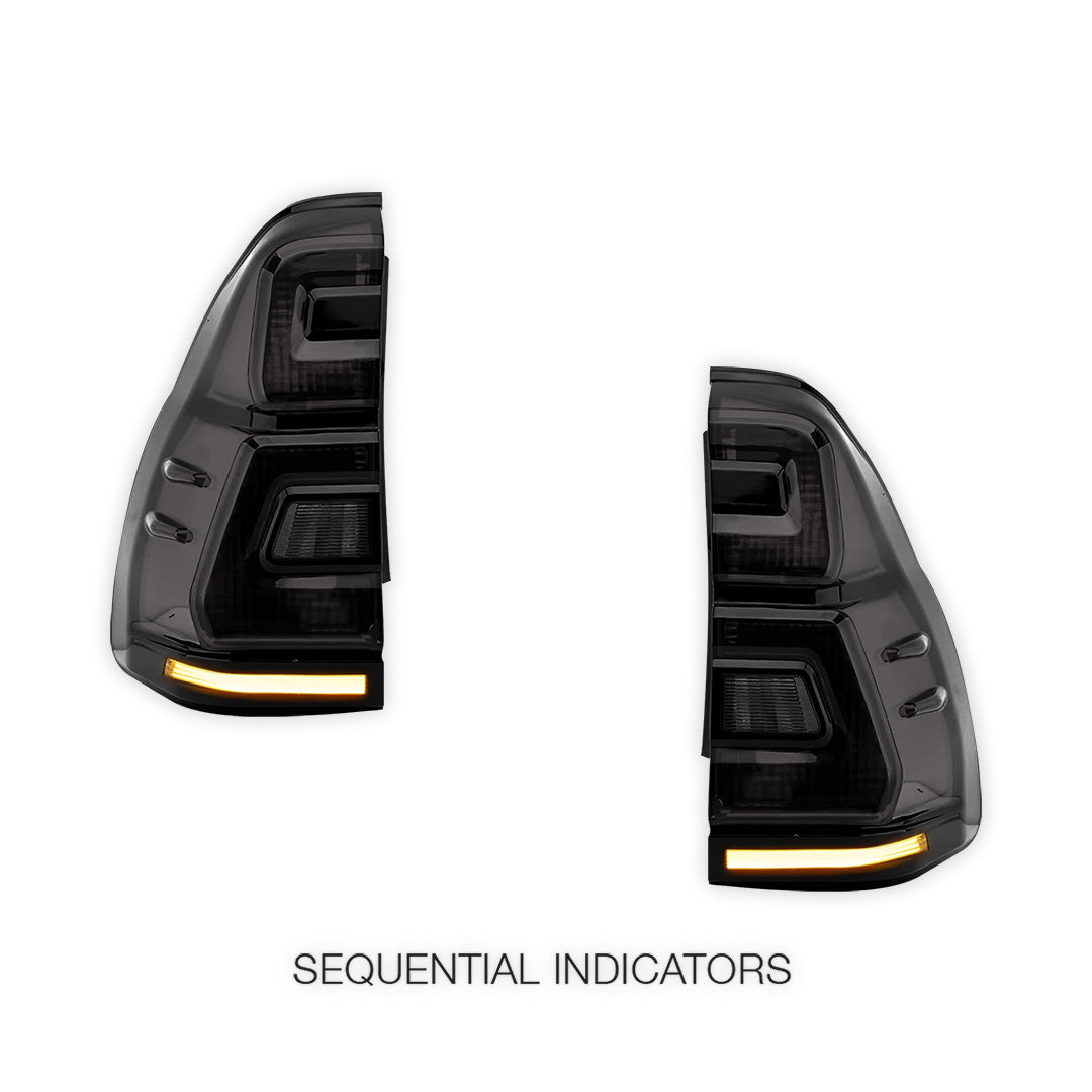 Toyota Prado 120 Series All Models (2003 - 2009) Sequential Smoked LED Tail Lights LH + RH
