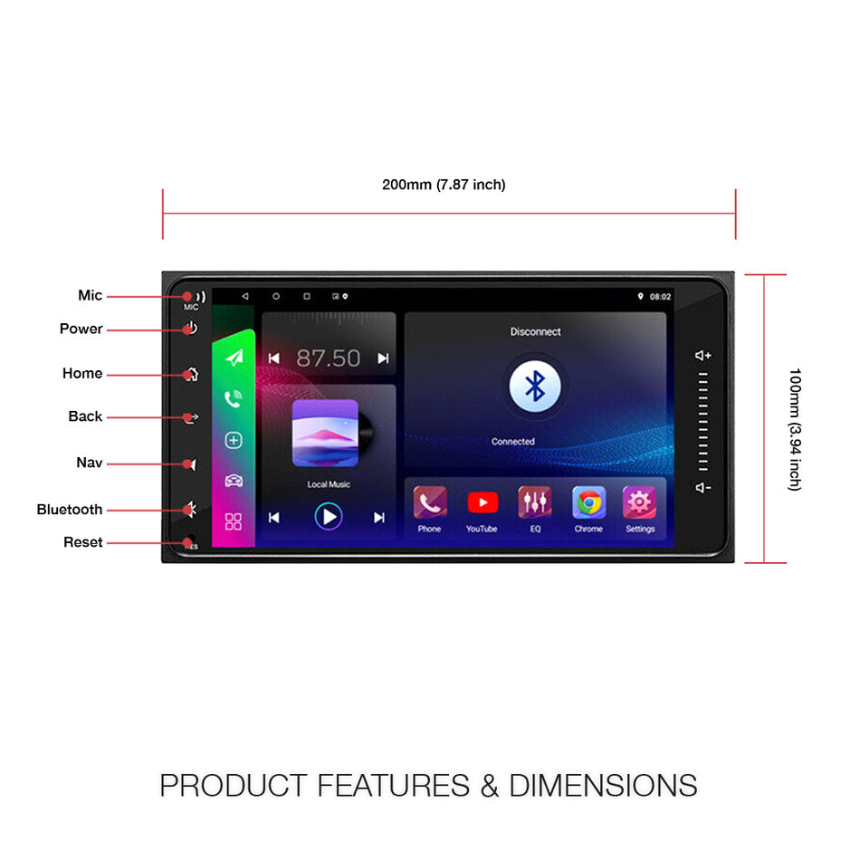 Toyota LandCruiser Prado 120 Series (2003 - 2009) 9" Wireless Android 13 Head Unit for Apple CarPlay / Android Auto