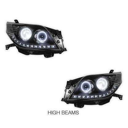 Toyota LandCruiser Prado 150 Series (2009 - 2013) Halo Angel Eyes Headlights LH + RH