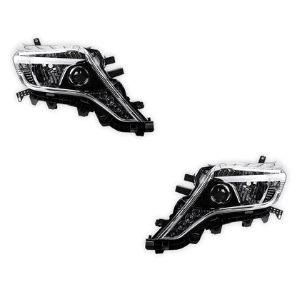 Toyota LandCruiser Prado GRJ150 / KDJ150 Series 2 (2013 - 2017) Black LED DRL Headlights LH + RH