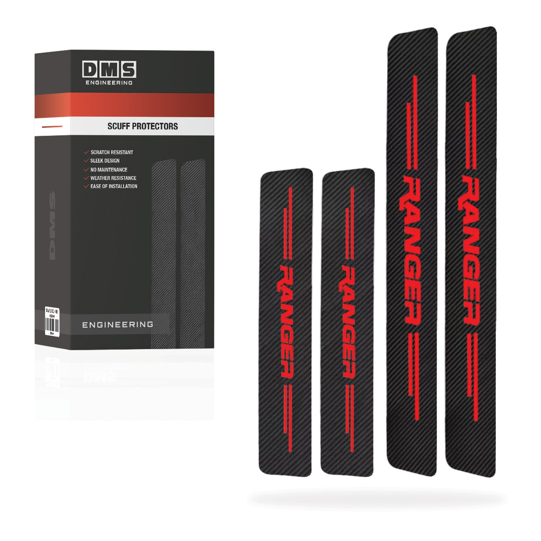 Ford Ranger Door Sill Anti-Scratch Scuff Protector Stickers Complete Set