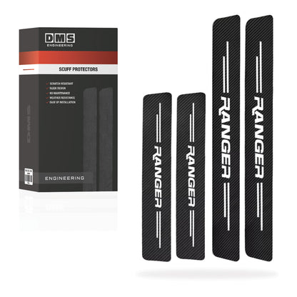 Ford Ranger Door Sill Anti-Scratch Scuff Protector Stickers Complete Set