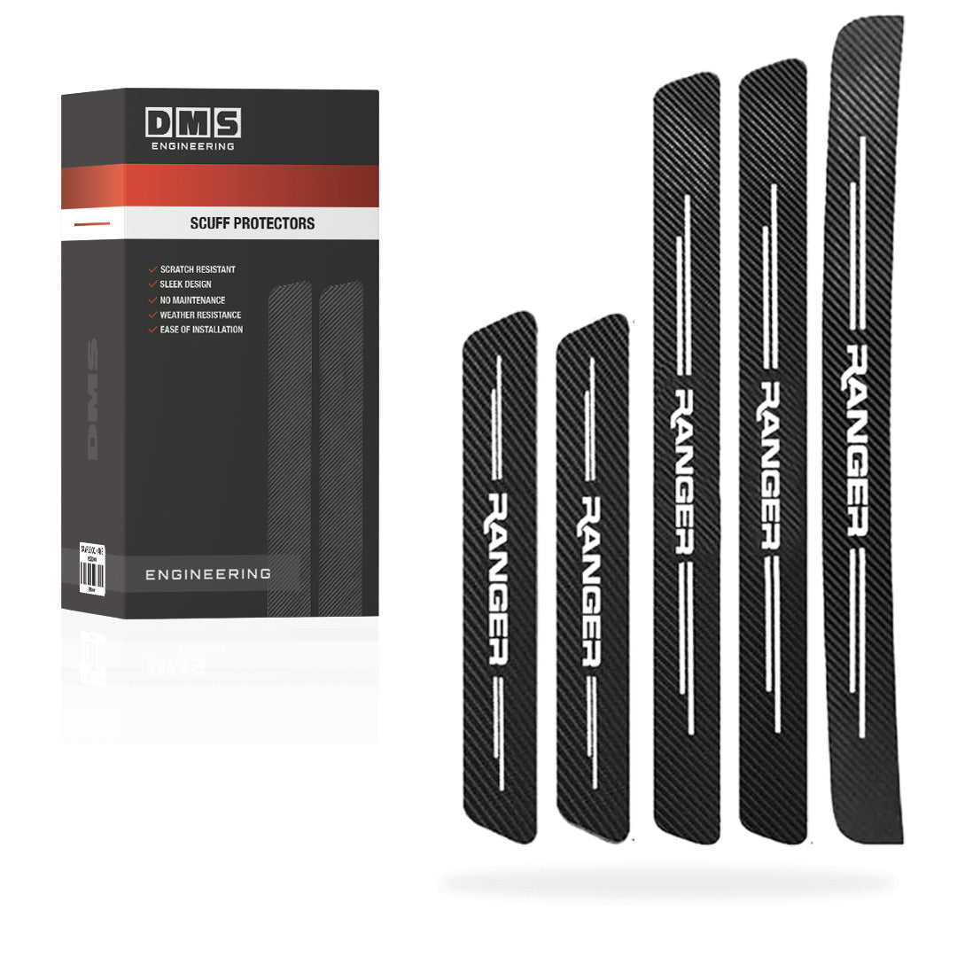Ford Ranger Door Sill Anti-Scratch Scuff Protector Stickers Complete Set