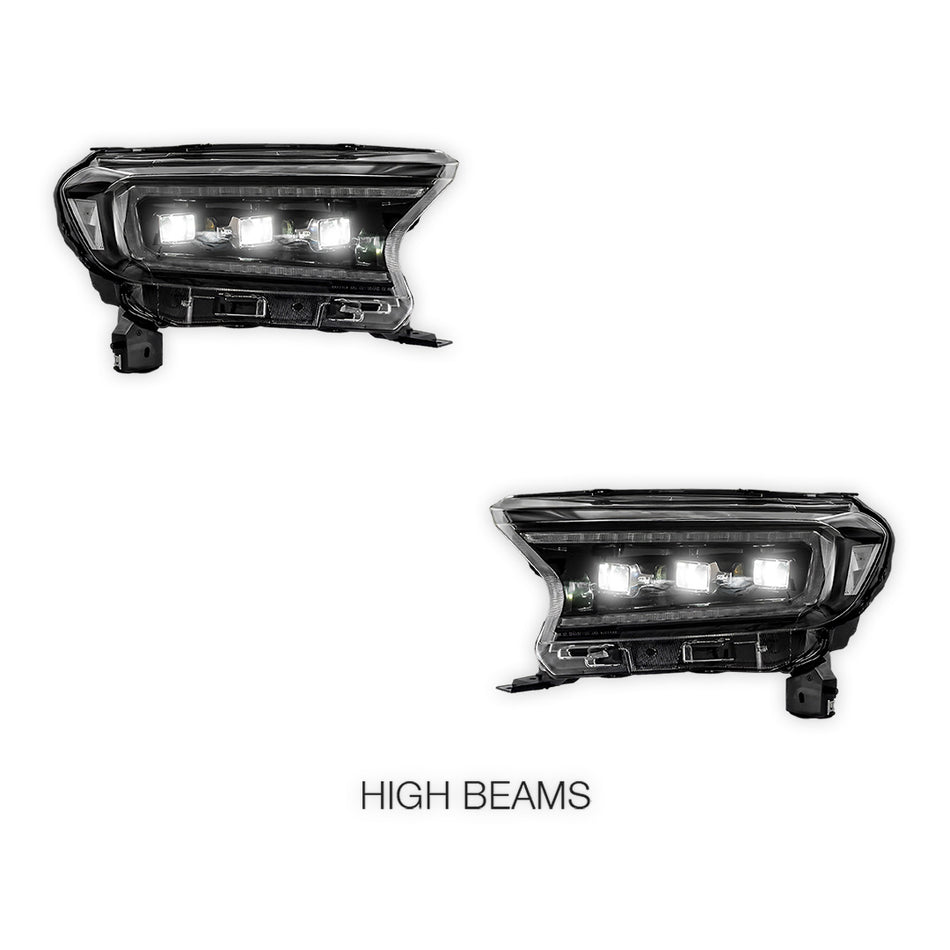 Ford Ranger PX MK2 / MK3 (2015 - 2021) Projector LED Headlights LH + RH